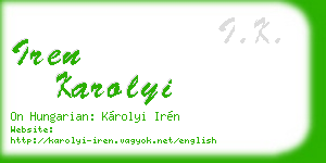 iren karolyi business card